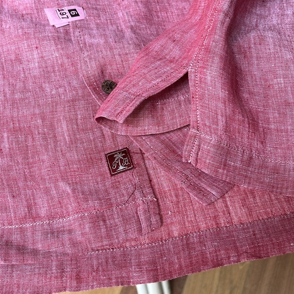 Tommy Bahama Linen Embroidered Short Sleeve Button Down Shirt - Picture 8 of 11